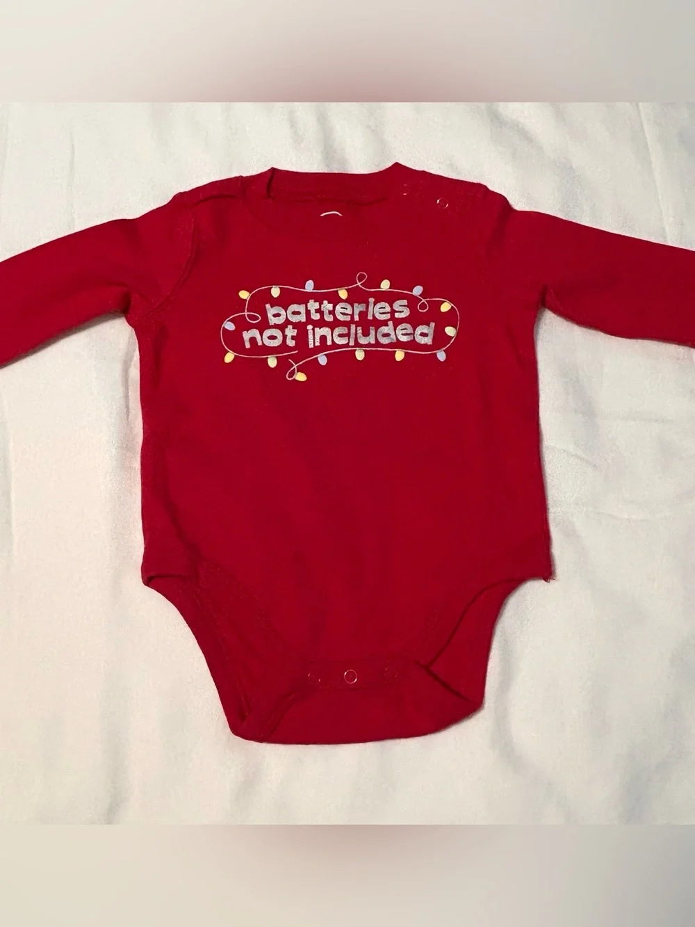 0-3 Month Red Baby Bodysuit Holiday Graphics Long Sleeve 5 Pieces NEW & Like New